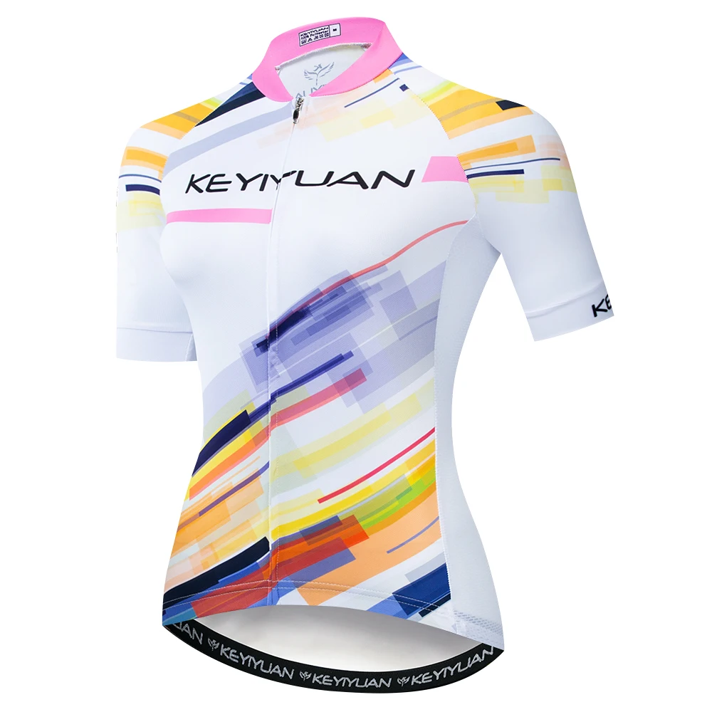 

KEYIYUAN Women Cycling Jersey Summer MTB Shirt Tops Anti-UV Bike Clothing Ropa De Ciclismo Para Muj Blusa Feminina