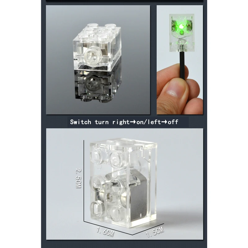 5 шт. пластиковые строительные блоки Кирпичи DIY сборка LED светящийся совместимый