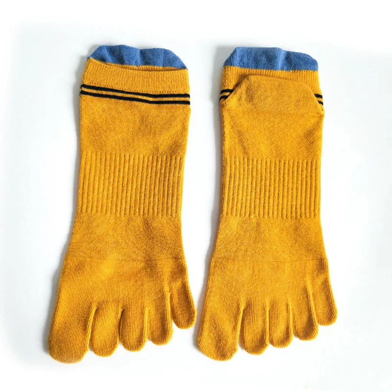 5 Pairs Summer Sports Socks with Toes Short Combed Cotton Soft Foot Arch Support Five Finger Socks Quality Ankle Socks for Men