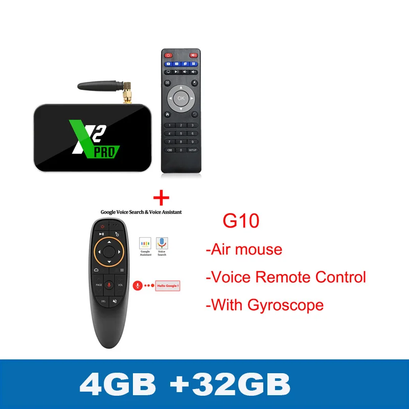 X2 PRO X2 cube Android9.0 Смарт ТВ приставка Amlogic S905X2 2G 16G 4G DDR4 3 2G приставка 2,4G/5G WiFi 1000M 4K HD медиаплеер - Цвет: 4GB 32GB Add G10