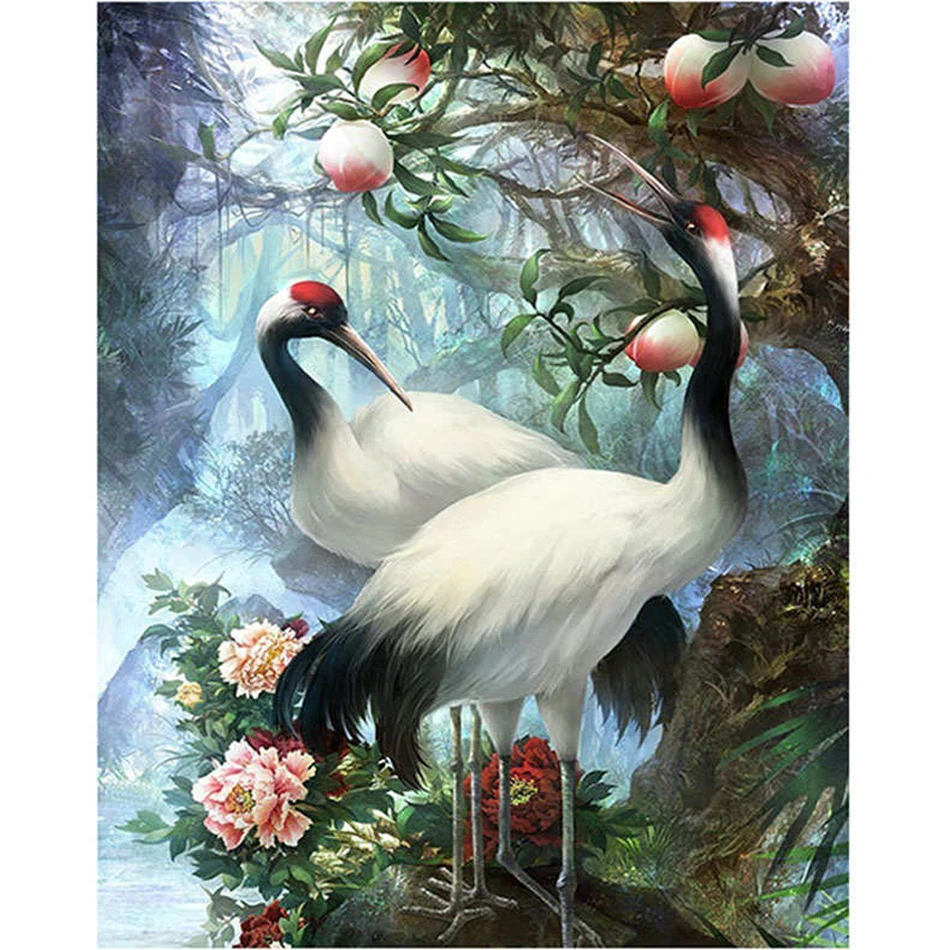 Рисование цветов по номерам RIHE Crane Настенная картина для гостиной настенные