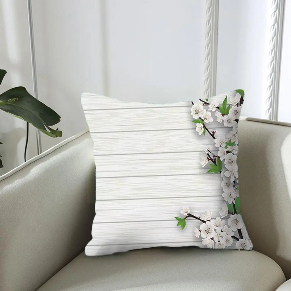 

45CM X 45CM Flower Pillowcase Single-sided Peach Skin Cushion Bedroom Room Plant Sofa Decorative Living Pillow Covers Chair Z5N4