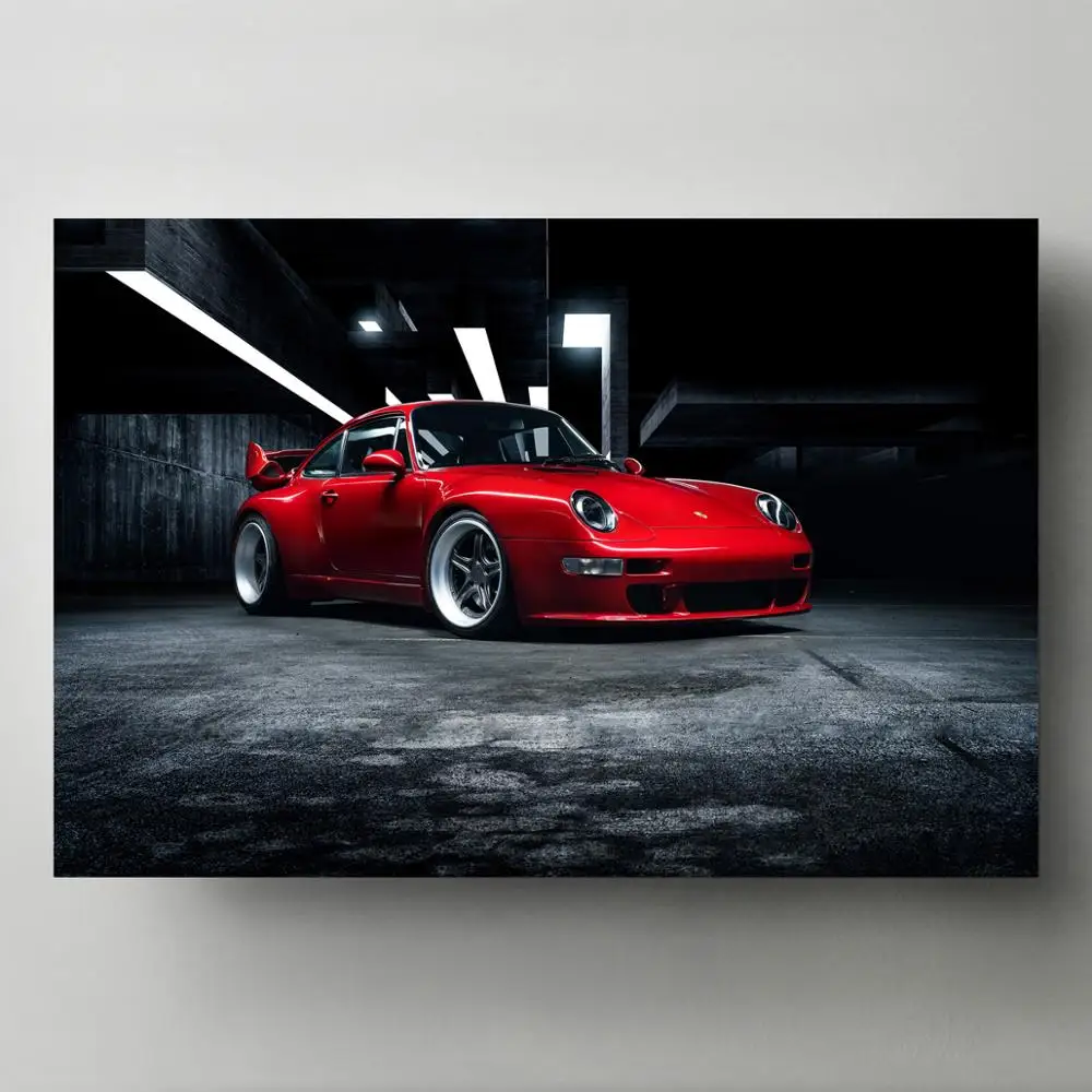 Картина на холсте Porsches 911 тюнинг 400R красные автомобильные постеры Supercar