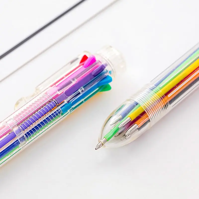 Creative Multicolor Ballpoint Pen Lovely Stationery Press 8 Color Oil for student Children Office School Supply |
