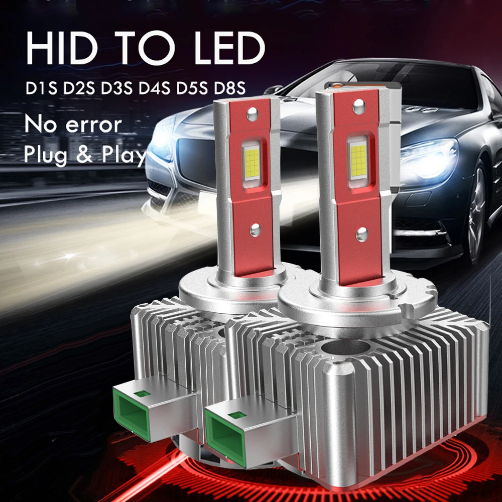 

2PCS D3S LED Car Light D1S D4S D2S LED Canbus Headlight D1R D2R D3R D8S D5S Bulb Auto Lamp 70W 32000LM 6000K White Plug And Play