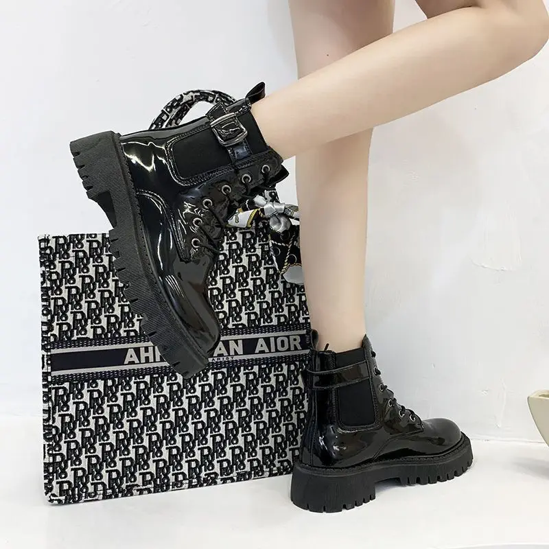 Осенне-зимние новые студенческие корейские Универсальные женские ботинки Harajuku в