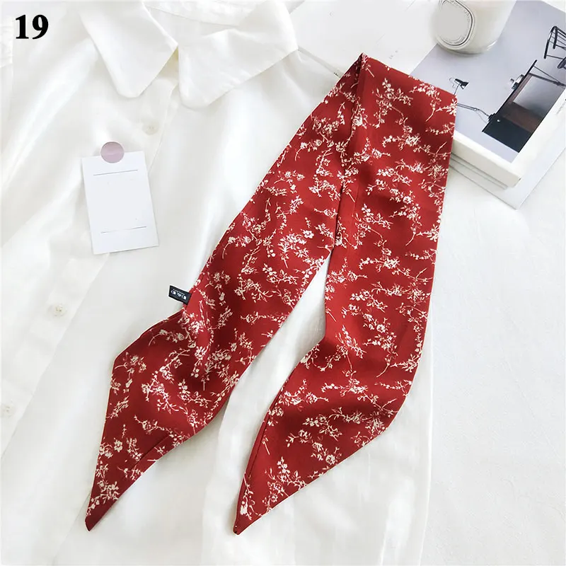

Summer Dots Polk Women Scarf Cashew Floral Print Bag Ribbon Narrow Long Scarves Headband Choker DIY Bow Hair Tie Hair Accessorie