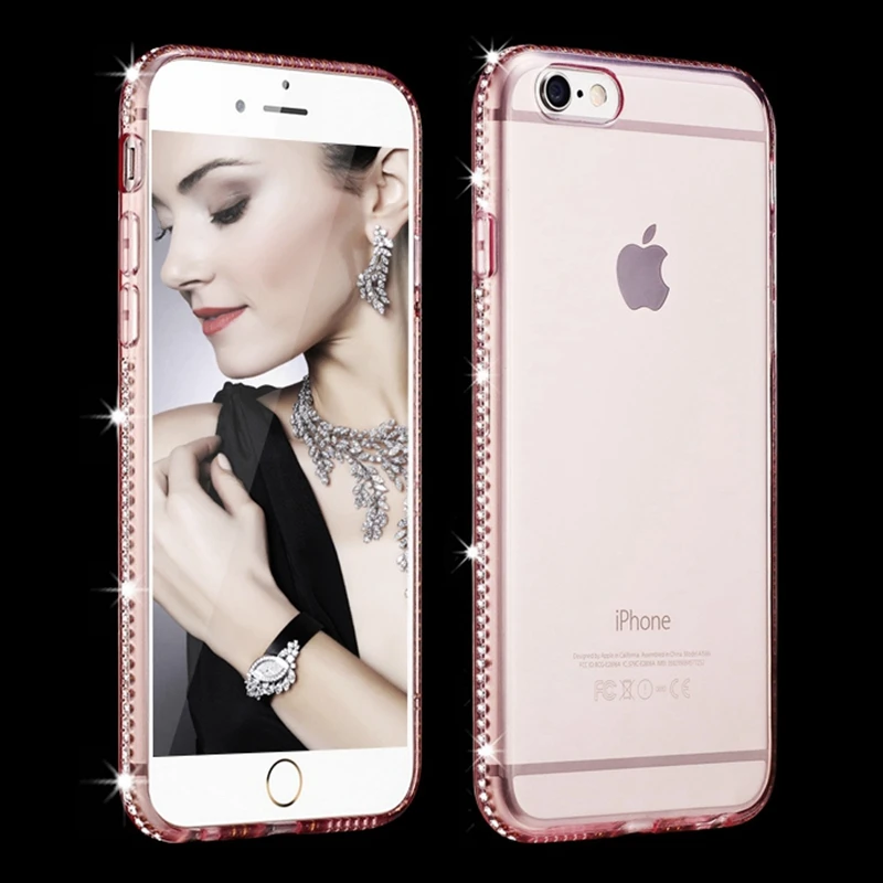 Для iphone 12 11 pro Max Case se 7 8 Plus Mini Bling Rhinestone мягкий прозрачный чехол для 6 6s 5 5s чехол|case for