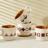 320ml japanese ceramic water mug household coffee milk mug microwave safe breakfast oatmeal cup office simple couple cups