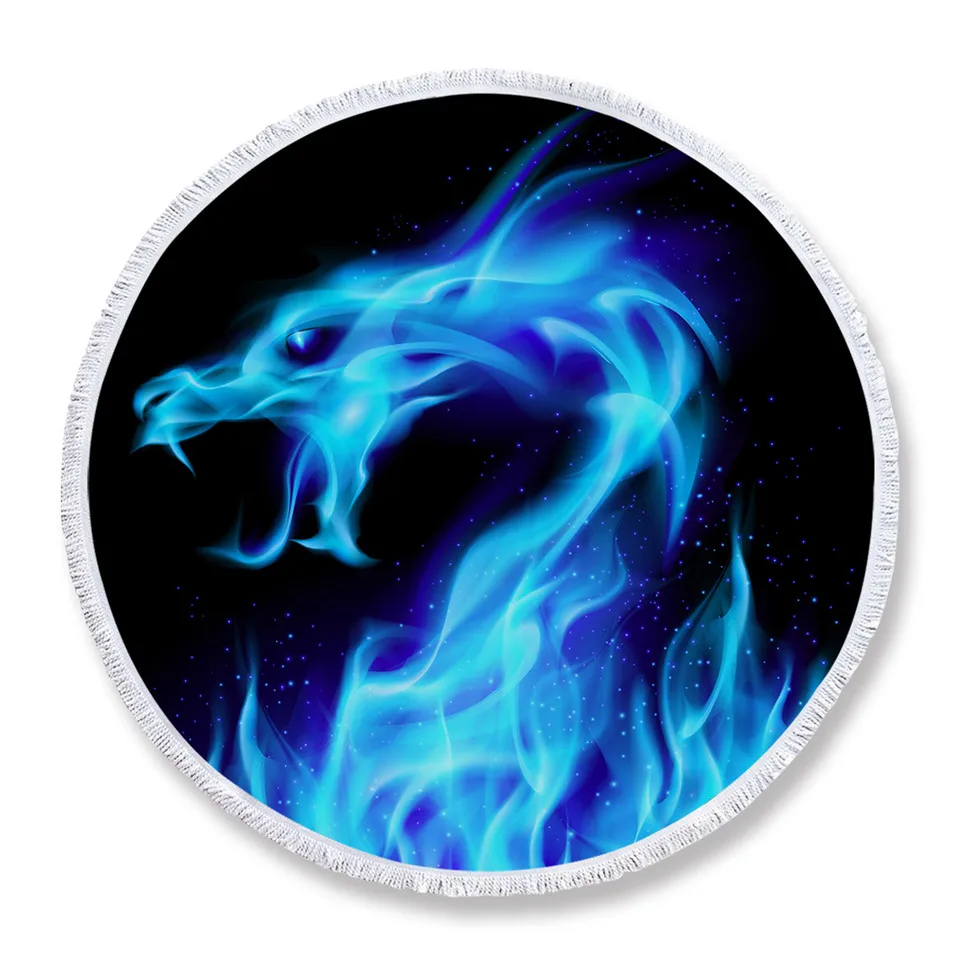 Большое круглое пляжное полотенце BeddingOutlet для взрослых банное из микрофибры с 3D