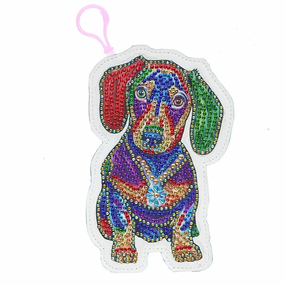 Dog 2 DIY полная дрель алмазная живопись милый кошелек с собакой сумка брелок Брелки Подвески стежка вышивка Кошелек для монет для девочек и детей - Цвет: Dog 2