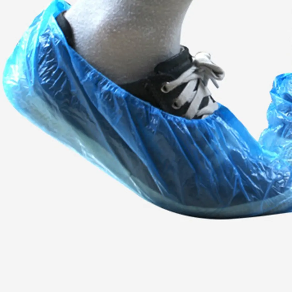 

100Pcs Disposable Shoe Cover Plastic Foot Cover Thickened Design Good Durability Tough Rainy Outdoor Cleaning Shoe Covers