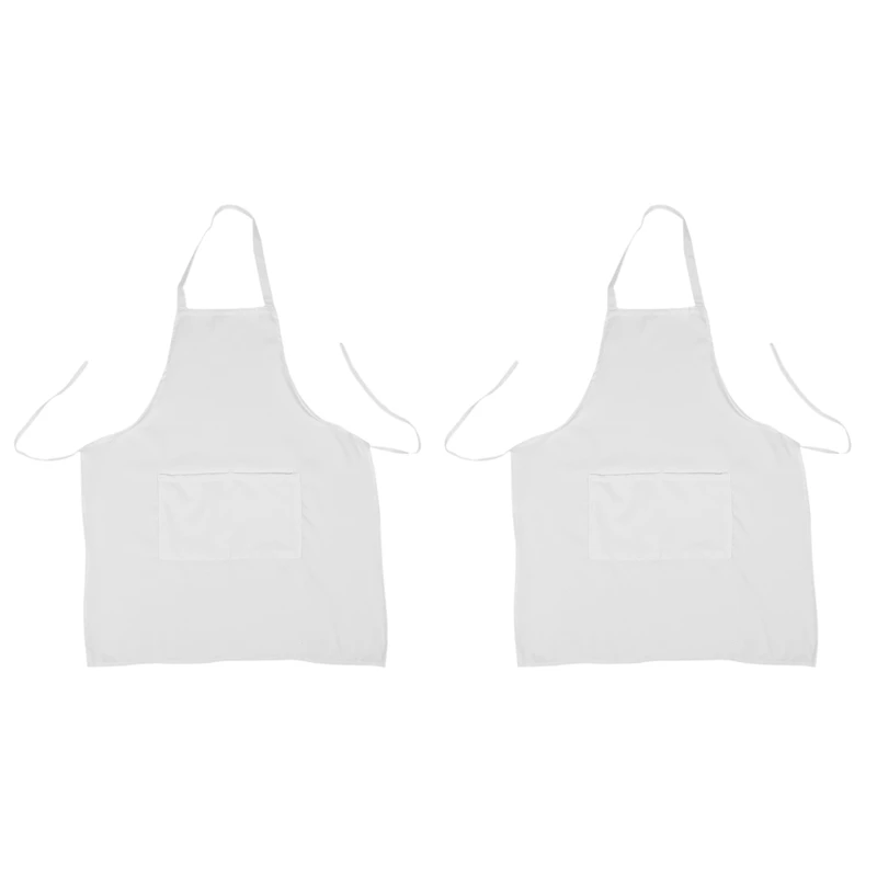 

2X 73 x 58 cm Apron cook kitchen house restaurant (White)