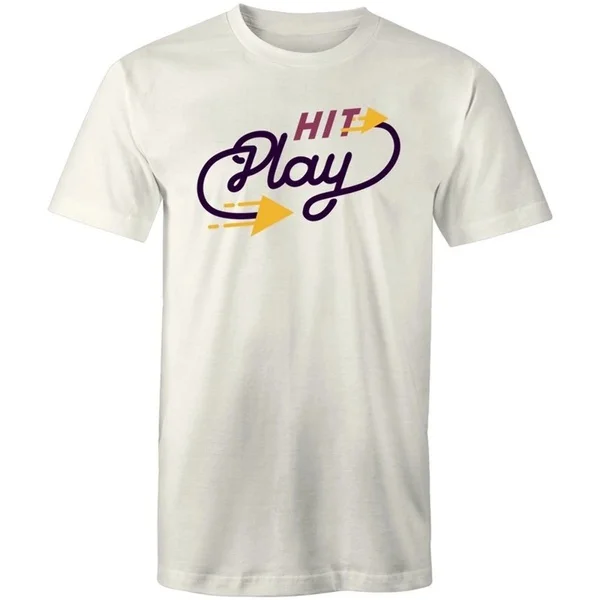 

Men's Hit Play Music T-shirt - Music Tee Shirt - All Sizes -100% Cotton