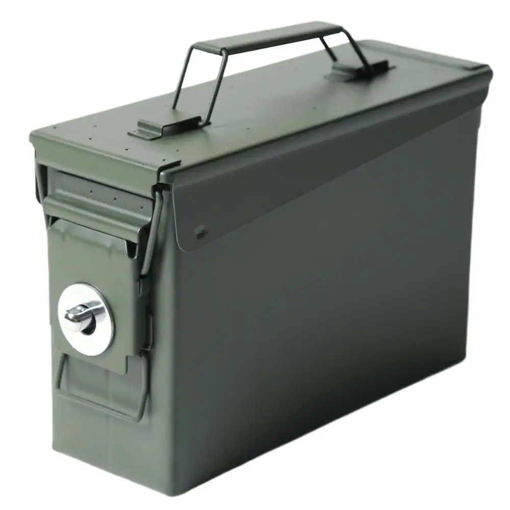 

30 Cal жестянка с боеприпасами военный и армейский Стиль стальной ящик Штабелируемый пистолет боеприпасы Чехол Держатель металлический ящик ...