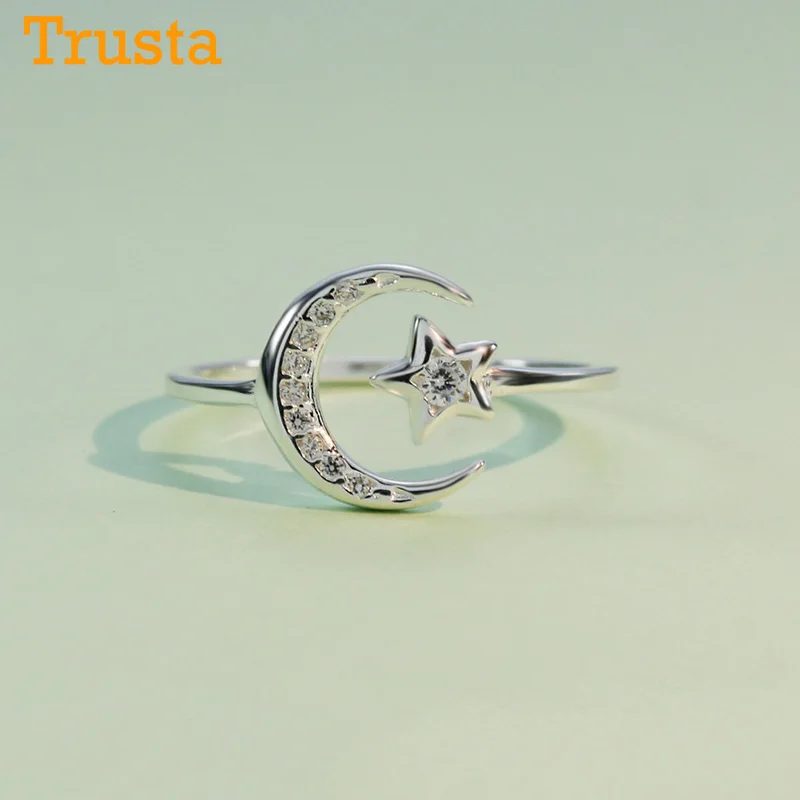 Trusta,,, 925, цельное Настоящее Стерлинговое Серебро, модные женские кольца с 2 сердечками, размер 5, 6, 7, прекрасный подарок для девочек-подростков, DS1071