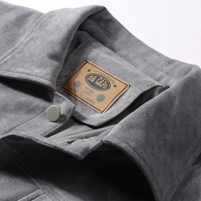 

2021 Spring Autumn New Suede Jacket Men Casual Single Breasted Military Jacket Windproof Coat Men Veste Homme Large Size M-4XL