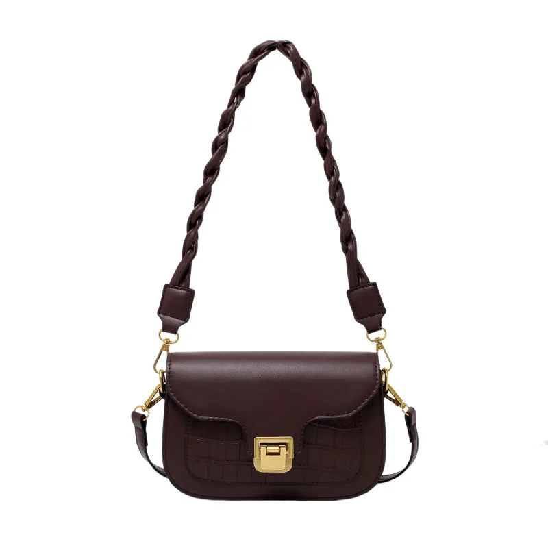 

Advanced Sense Bag Women's 2020 New Fashion Sense Women's Shoulder Messenger Bag Crocodile Pattern Joker Small Square Bag