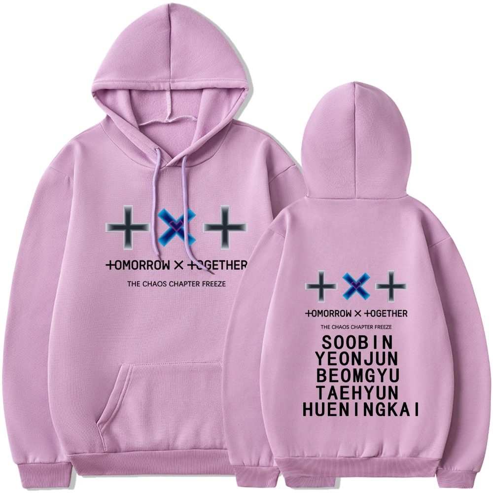 

Kpop TOMORROW X TOGETHER Album Hooded TXT The Chaos Chapter Freeze Harajuku Oversized Graphic Streetwear Spring/Autumn Hoodies