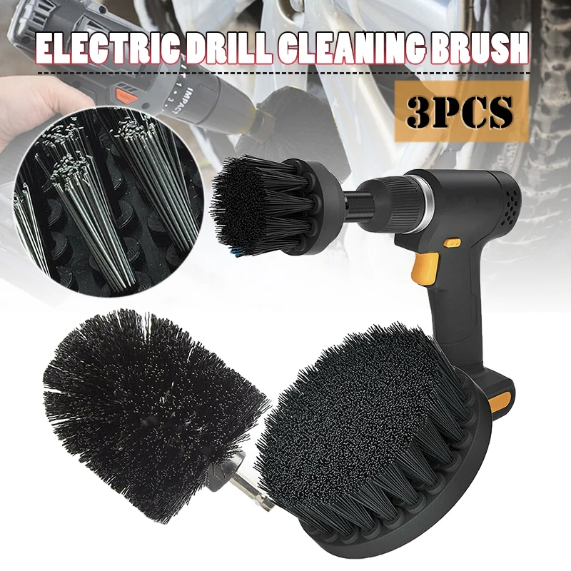 

3Pcs Electric Drill Brush Tools Set Hard Car Detailing Cleaning Bristle Scrubber Household Cleaning Tool Auto Care Cleaning Tool