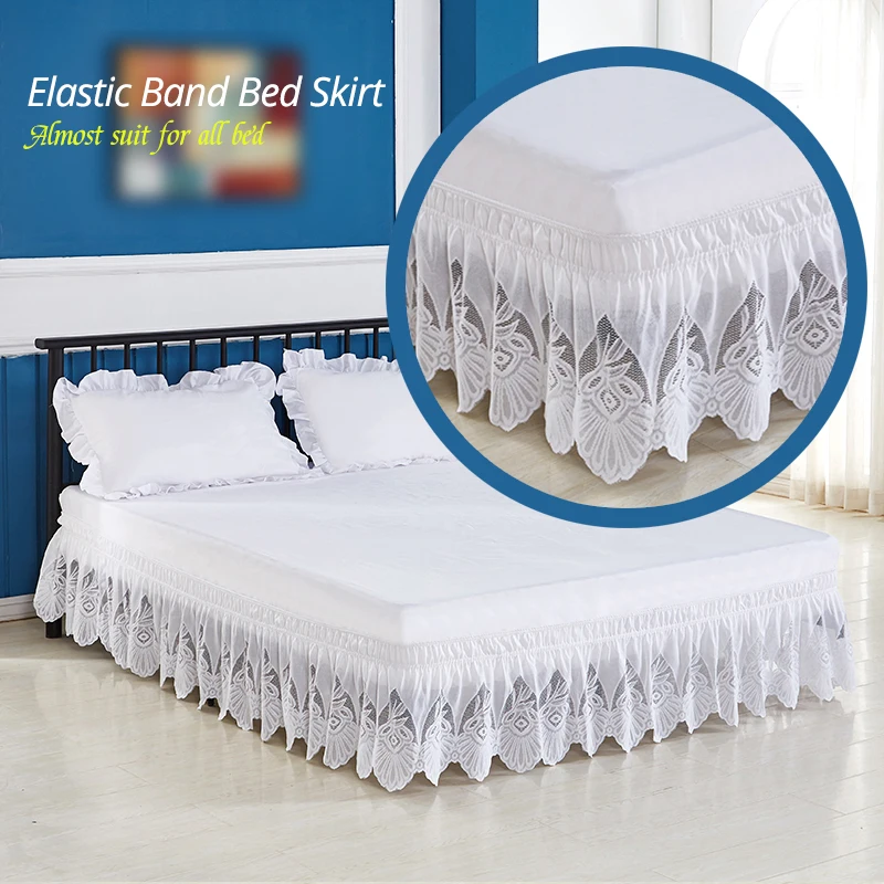 

Decorative Lace Bed Skirt Elastic Band Bed Skirt Princess Bed Skirt Home Hotel Bed Cover Without Surface Bedspread Couvre Lit