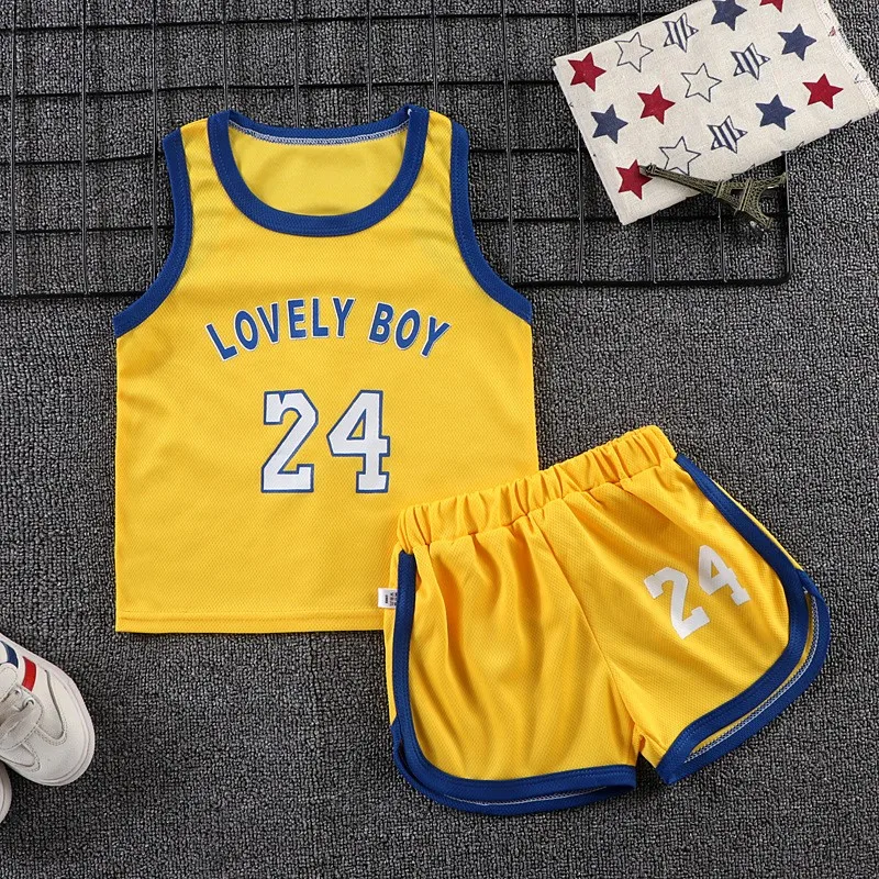 Летний спортивный костюм с жилетом и шортами для мальчиков девочек костюмы