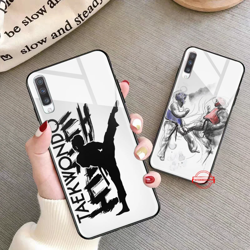 

sport taekwondo lovely Glass Case for Samsung S7 Edge S8 S9 S10 Plus A10 A20 A30 A40 A50 A60 A70 Note 8 9 10
