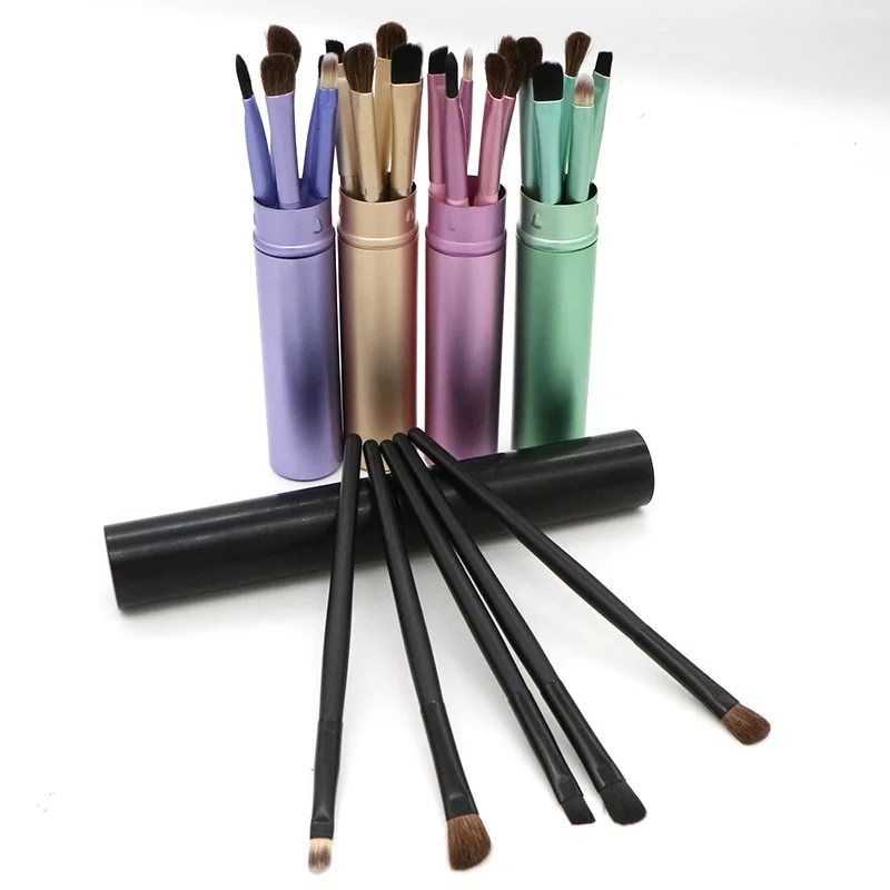 5 Professional Travel Portable Mini Eye Makeup Brush Sets Apply Smudge Eyeshadow Eyeliner Eyebrow Lip Blend | Красота и здоровье