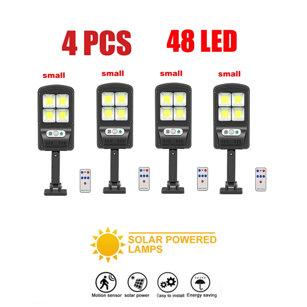 

4pcs tabular oblong Powerful Remote Control Solar Light Led Outdoor Solar Lamp Motion Sensor Garden Wall Street Decorative secur
