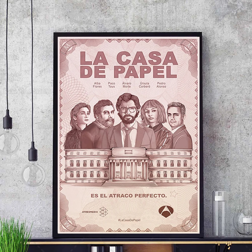 La Casa de Papel Холст Картина бумажный дом настенные картины для гостиной|Рисование и