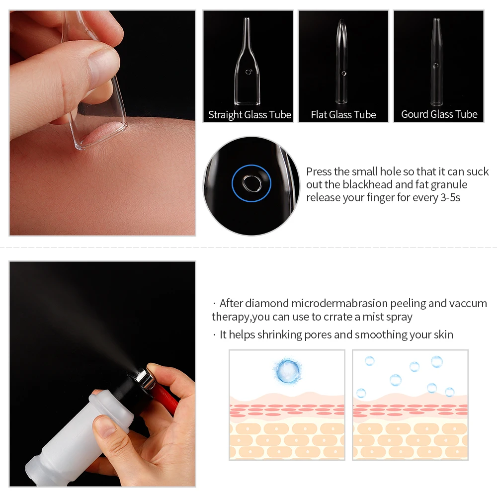 

3 in 1 Diamond Microdermabrasion Dermabrasion Machine Face Peeling Vacuum Suction Suction Exfoliation Facial Salon Device