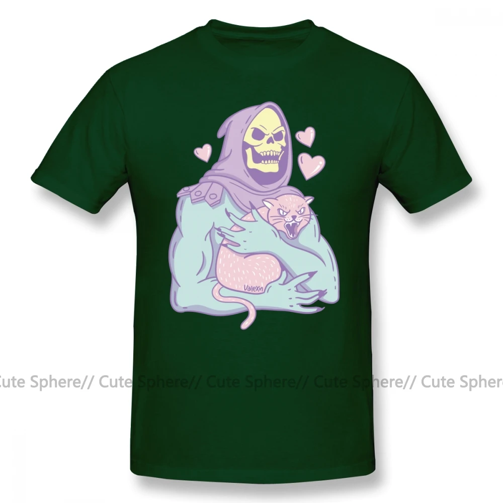 Футболка «Мастера Вселенной» Skeletor S Cat, футболка, 100 хлопок, 4xl, футболка с принтом, Мужская модная Милая футболка - Цвет: Dark Green