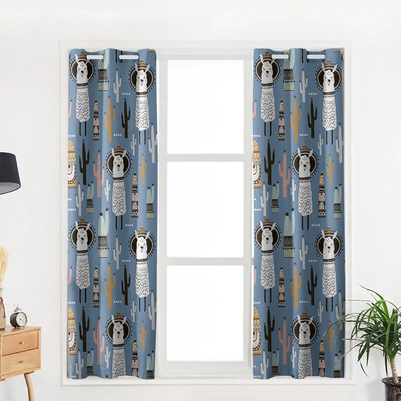 Занавески на окна с изображением кактуса из альпаки современные домашние