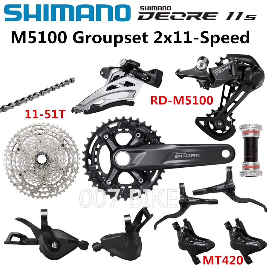 Переключатель передач SHIMANO DEORE M5100 задний переключатель 26 36T 170 175 мм 2x11 скорость 11