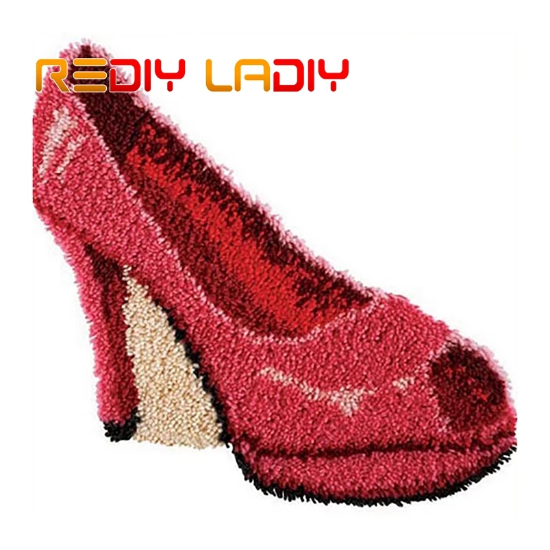 Набор ковровых покрытий с защелкой модная красная обувь вязаный крючком ковер 100%