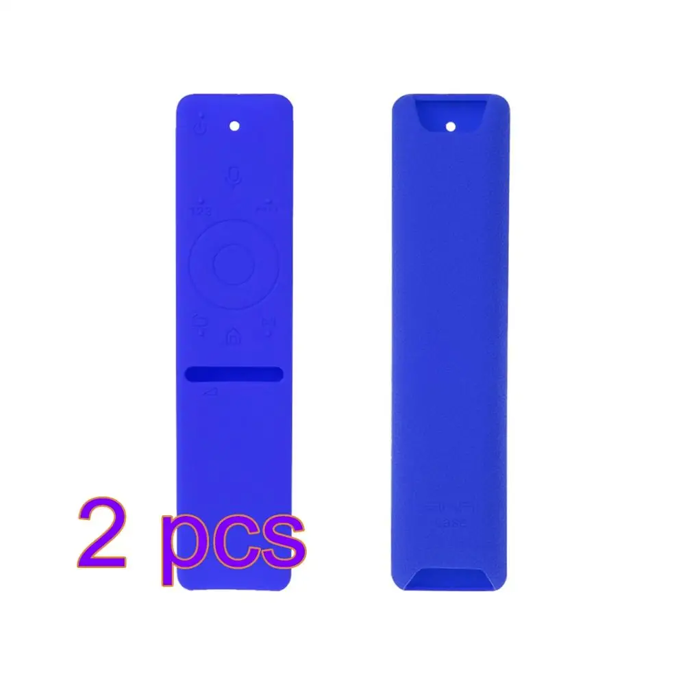 2 pcs blue Мягкий Силиконовый ТПУ защитный чехол удаленный разноцветный чехол для samsung Smart tv Голосовая версия комплект дистанционного управления - Цвет: 2 pcs blue