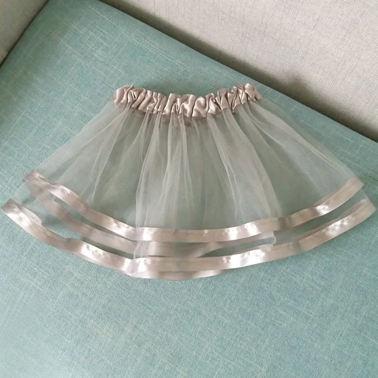 Серый костюм для выступлений летняя детская танцевальная фатиновая юбка