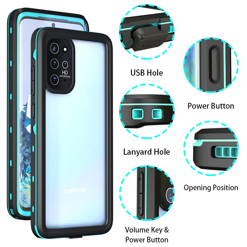 Водонепроницаемый чехол для телефона Galaxy S20 S10 S9 Plus 360 защитные противоударные