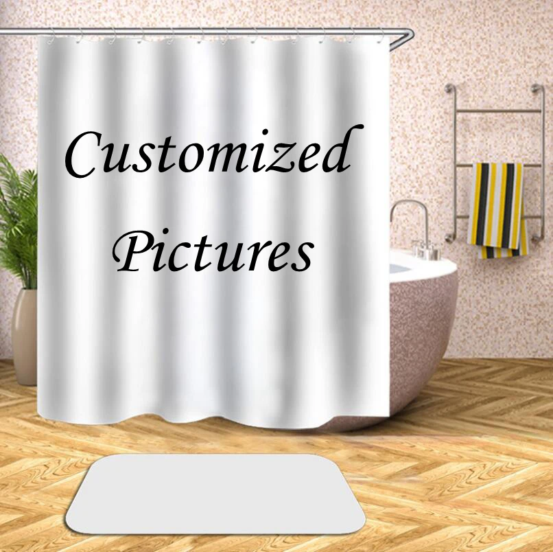 

Customized Pictures 3D Print Shower Curtain Polyester Fabric Bathroom Curtain Waterproof Hook Bath Curtain