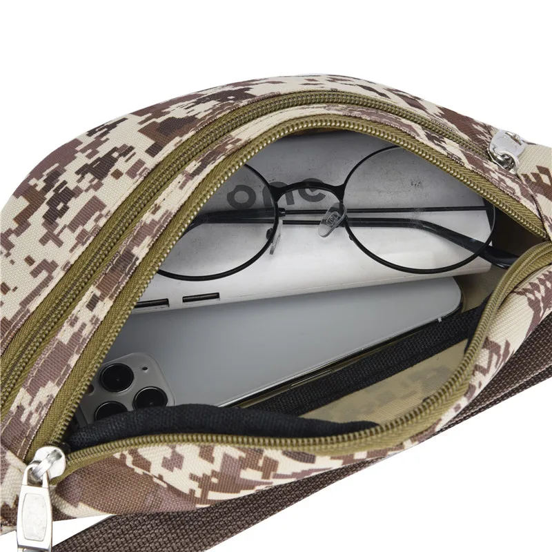 

2020 New Style Fanny Pack Large Capacity Camouflage Print Waist Hip Bag with Adjustable Belt for Workout Vacation Hiking