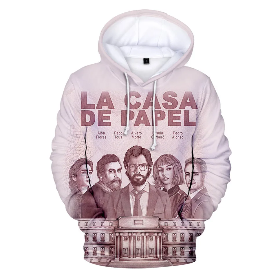

Толстовки La Casa De Papel, толстовки, ТВ сериал, Харадзюку, размеры для взрослых и детей, пуловер La Casa De Papel 3D в стиле хип-хоп, уличная одежда