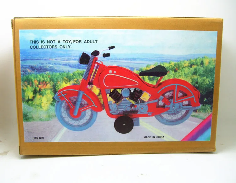 

[Funny] Adult Collection Retro Wind up toy Metal Tin moving Vintage motorcycle Mechanical Clockwork toy figures model kids gift