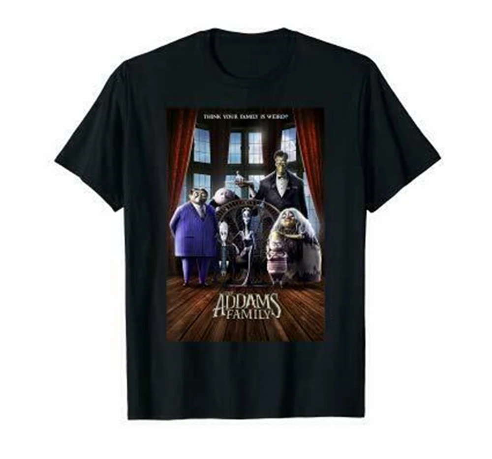 Addams семейная Мужская футболка Черная на Хэллоуин с принтом сделай сам|Мужские