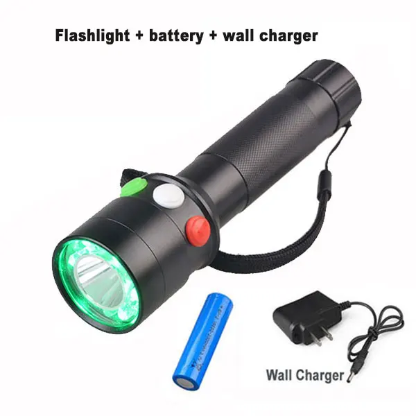 with charger TMWT сигнал светло-зеленый красный, белый Q5 светодиодный фонарик Перезаряжаемые с 18650 Батарея - Испускаемый цвет: with charger