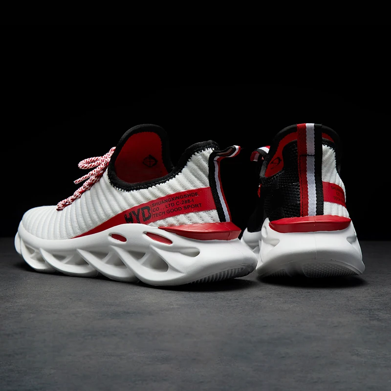 Spring Summer Outdoor Black Men's Running Shoes Knit Comfort Sock Blade Sneakers Men Gym Shoes Lightweght Athletic Shoes Women