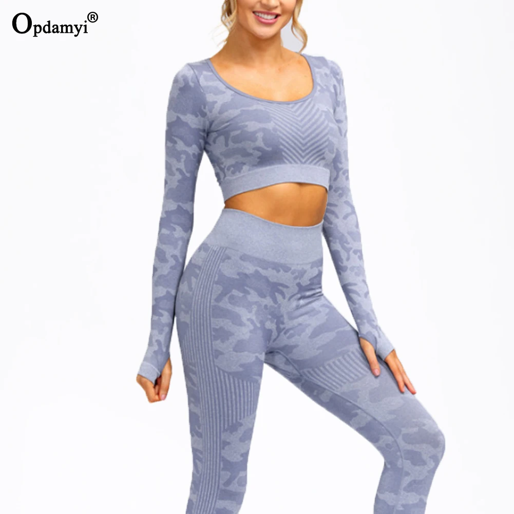 

Леопардовый бесшовный комплект для йоги, женские спортивные костюмы, короткий топ с длинным рукавом, леггинсы, спортивный костюм, одежда для фитнеса, одежда для спортзала, спортивная одежда