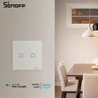 Умный высветильник ель SONOFF TX T0T2T3, ЕС, Wi-Fi, белыйчерный, 123 клавиши, Беспроводные сенсорные переключатели, умный дом, работает с Alexa