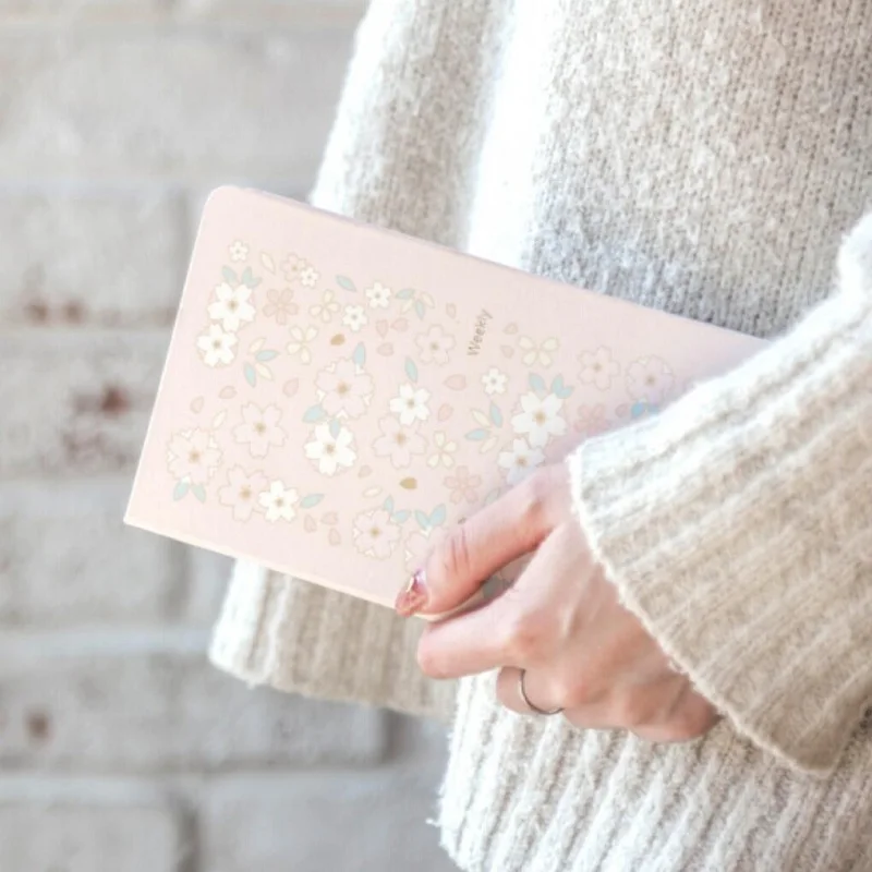 Pink Pocket Weekly Planner Diary Notebook Set DIY Plan Book Gift stationery set skura design with washi tape and pen | Канцтовары для