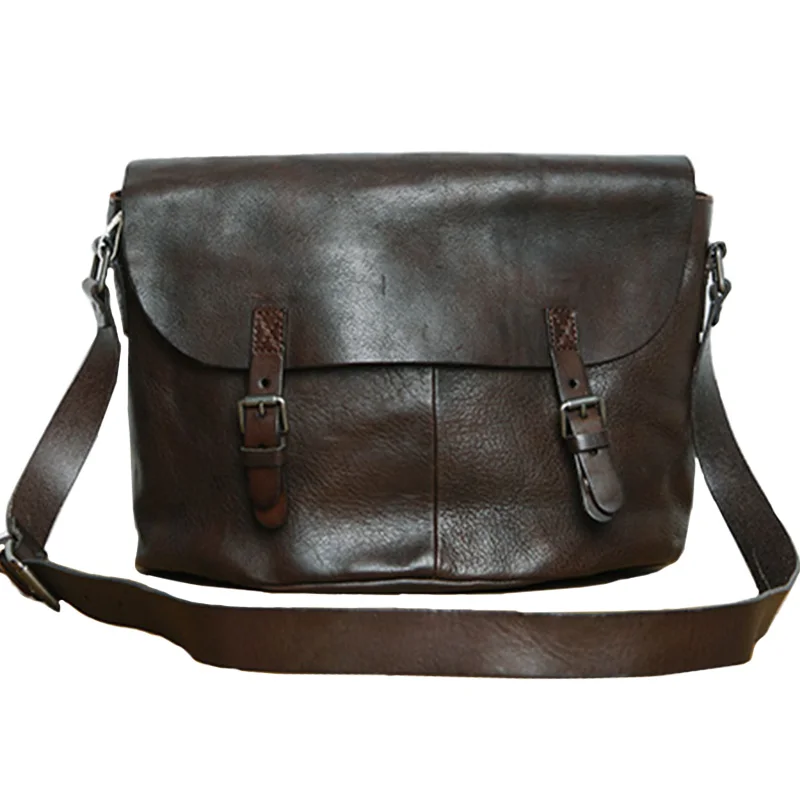 Мужская сумка через плечо LAN из натуральной кожи удобная сумочка воловьей