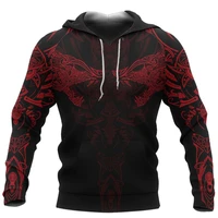 viking wolf red tattoo 3d all over printed unisex deluxe hoodie sweatshirt casual zip jacket tracksuit